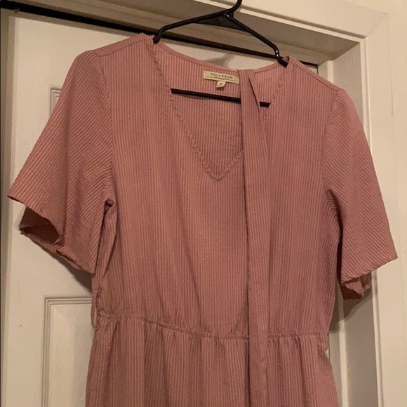 Modest dress with tie waist, tiered looking skirt - Picture 2 of 2